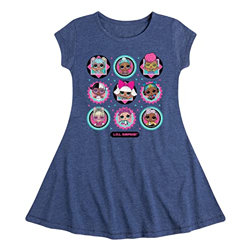 HYBRID APPAREL - LOL Surprise! Dolls - All Dolls Together - Toddler & Youth Girls Fit & Flare Dress - Size 5T Heather Navy