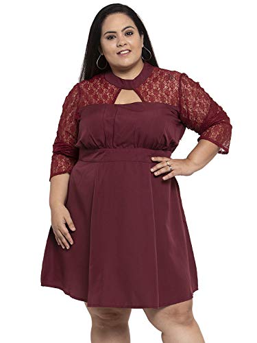 Image of Flambeur Women's Crepe A-Line Knee-Length Dress