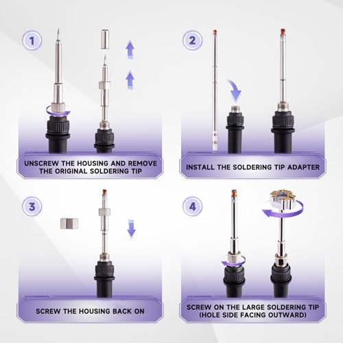 eXtremeRate 3D Joystick Desoldering Iron Tip with Heating Stick Compatible with T12 Soldering Station for PS4 PS5/EDGE for Xbox One/Series S X & Switch Pro Controller 13mm Analog Sticks Repair Tools — view 7