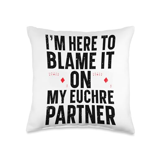 Euchre Dice Euchre Score Cards Euchre Card Game Set Euchre Throw Pillow