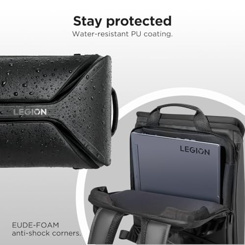 Image of Lenovo Legion GB900 Backpack (up to 16 inches, Designed for Gaming, Armored, PU, Water Resistant, Anti-Shock Corners EUDE-Foam, Tablet Compartment, Capacity 20 Litres) Black