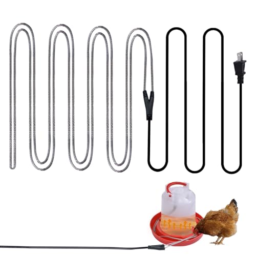 comincia Chicken Water Heater Cord – Low-Watt Heated Chicken Waterer Cable for Winter, Safe Poultry Water Heating for Chickens, Ducks & Small Animals (1 Pack, Waterer Not Included)