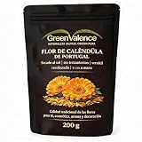 GreenValence Flores de Caléndula de Portugal - Pétalos de Caléndula Secados al Sol, Recolección Manual - 100% Naturales - Para Infusión, Cosmética y Usos Versátiles (200 g)