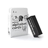 Educational Flashcards for Babies, Black and White Animal Alphabet Learning Cards, Double Sided, Ide