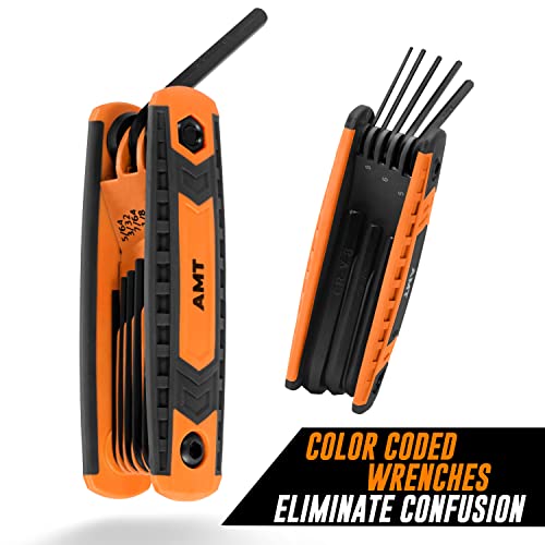 American Mutt Tools 17Pc Folding Allen Wrench Set – Allen Wrench Sets Metric And Standard Sae Folding Hex Key Set – Heavy Duty Small Allen Wrenches Sets – Allen Key Set, Hex Wrenches Set, Hex Tool Set #TOP3