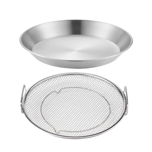 Bandeja de filtro de aceite de cocina, estante de drenaje de acero inoxidable, separador de aceite de freír, bandeja de captura de grasa, estante de refrigeración de alimentos crujientes, placa de