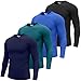August Alley 4 Pack Men's Long Sleeve Underscrub Shirts Nurse Crewneck Work Tops Stretchy Laying Undershirts Basic Tee(Dark Blue, Navy Blue, Black, Teal,Small)