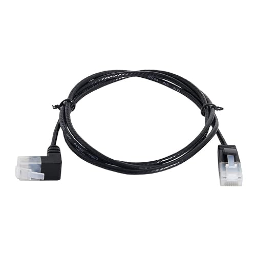 Vista 28 de xiwai Cable Ethernet Cat6 ultradelgado RJ45 en ángulo a recto UTP Cable de conexión de 90 grados Cat6a LAN para portátil router TV Box (6.6 ft)
