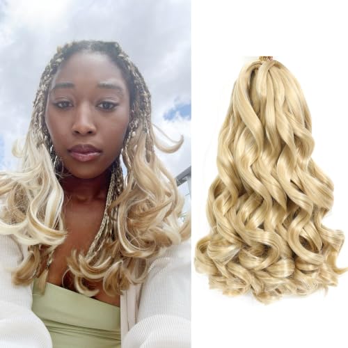 French Curl Braiding Hair 14Inch 8Packs French Curls(M27/613, 14Inch)