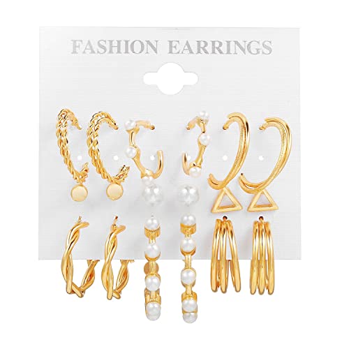 Image of Shining Diva Fashion Stylish Pairs Metal Earrings for Women and Girls