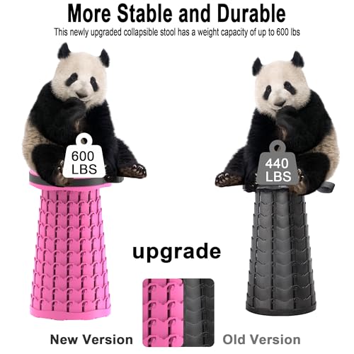 Image of 2026 Upgraded 18.1 inch Portable Folding Stool, Collapsible Stools, 600lbs Max Weight, Lightweight But Sturdy, Telescoping Foldable Camping Stool for Outdoor Fishing Hiking Travel BBQ