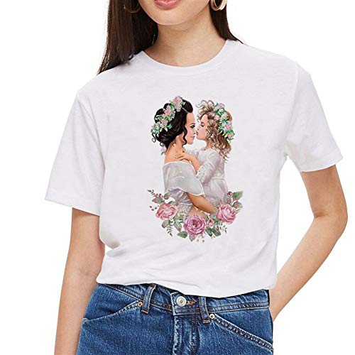 XINGJIJIJIA Frauen schließen Super Mom T-Shirt Frauen-Mutter-Druck Weißen T-Shirt Harajuku Mama-T-Shirt Mode-Tops T-Shirt Mode-Sommer Urlaubs Party (Color : QWT9312, Size : L) Cover