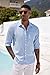 COOFANDY Men's Casual Cotton Blend Button Down Shirt Chambray Plain Long Sleeve Business Shirt