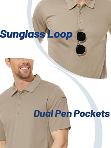 Tacvasen Mens Polo Shirts Short Sleeve Polyester Shirt Soft Comfort Golf Shirt Quick-Dry Paintball Top Athletic Polo Shirt For Men #TOP2