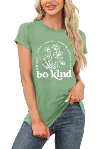 Womens Be Kind Shirt Kindness T-Shirt Inspirational Teacher Tee Top2