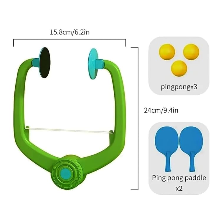 Image of Btop Kids Indoor Sports Toy | Hanging Table Tennis Trainer with Elastic Rebound Ball & 2 Paddles