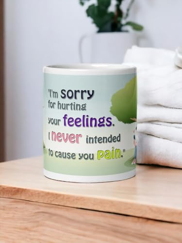 Image of Better Gift Flowers Sorry Mug with Message, Round Shaped Multicolor Themed Coffee Mugs, Mug for Gifting, Gifting Items for Family, Friends & Closed Ones