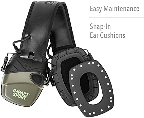 Howard Leight by Honeywell 1013530 Impact Sport Sound Amplification Electronic Shooting Earmuff, Classic Green