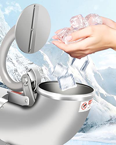 Electric Ice Shaved Machine 440Lbs/H Commercial Snow Cone Maker 110V Stainless Steel Ice Crusher With Dual Blades Safety On/Off Switch For Home And Commercial User Home And Restaurants, Bars #TOP2
