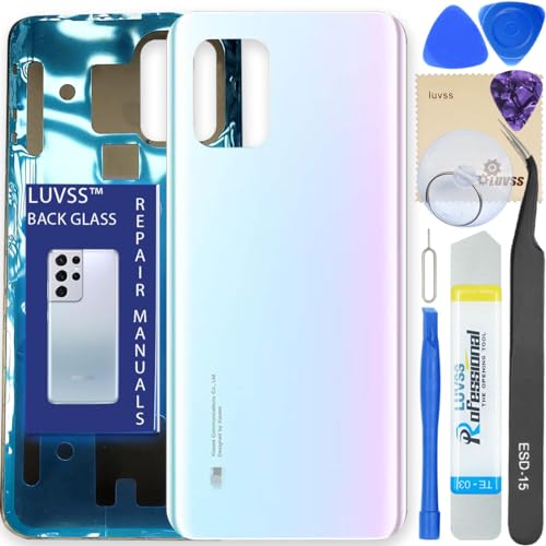 Vitre arrière Xiaomi Mi 10 Lite 5G coque cache batterie blanc avec adhésifs et outils LUVSS