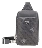GUESS Milano Crossover Bolso de mano para hombre, blanco y negro, Talla única