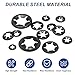 MECCANIXITY 110Pcs Internal Tooth Lock Washers, M5 ID 12mm OD Star Locking Washer Quick Speed Retaining Clips Fasteners for Machinery, Automobile, Industrial Use, Flat Edge