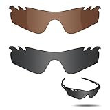 Fiskr Polarized Lenses Replacement for Oakley RadarLock Path Vented(OO9181) Sunglasses with Impact Resistance, UV Rays Protection and Multifunctional Protection (Stealth Black & Bronze Brown)