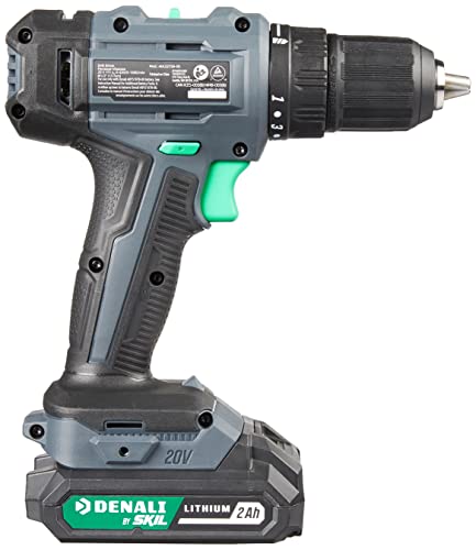 Amazon Brand - Denali By Skil 20V Drill Driver Kit, Includes Two 2.0Ah Lithium Batteries & 2.4A Charger, Blue #TOP2