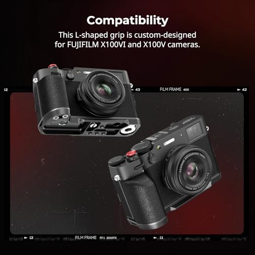 SMALLRIG X100VI Handgriff L-Shape Grip L-förmiger Griff für FUJIFILM X100VI und X100V Kameras, integrierte Schnellwechselplatte für Arca, Leichter Silikon-Seitengriff, mit Auslöser - 4556B