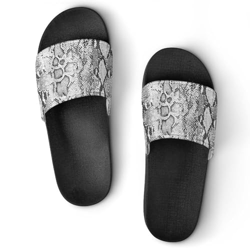 Snakeskin Print Slides Shoes Mens Womans Slide Sandals Bedroom Thick Sole Slippers Bathroom Non Slip Pool Shoes Flat Slides