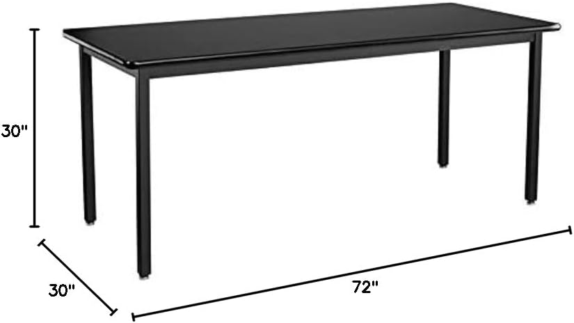 NPS SLT 7 Series 30x72 Metal Science Lab Table with HPL Top in Black