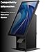 Self Service Kiosk POS Stand - CTA with CPU & Printer Compartments for Digital Signage Displays TV's & Monitors up to 33 Pounds - for Restaurants, Retail & Business - Black - (ADD-SSKPCB)