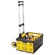 Stanley Faltbarer Sackkare und Klappkiste FT501/FT505 - Transportkarre 70KG - Klappkiste 25KG - Einkaufen, Handhabung und Umzug - Schwarz/Gelb