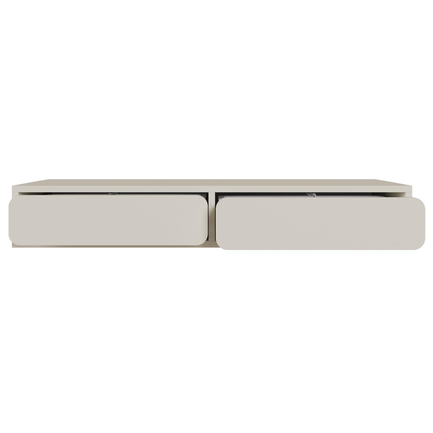 Selsey Wuwu Schminktisch Graubeige 110x35x17 cm, Minimalistisches Design Mit Push-to-Open Schubladen, Hängend Montierbar, Robuste Laminierte Spanplatten, Perfekt Für Schlafzimmer & Ankleidezimmer