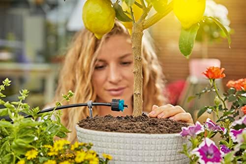 Gardena system Micro-Drip, regulowany kroplownik końcowy, regulacja ciśnienia: Element końcowy do nawadniania kroplowego do nawadniania roślin o różnej wysokości donicy (13304-20)