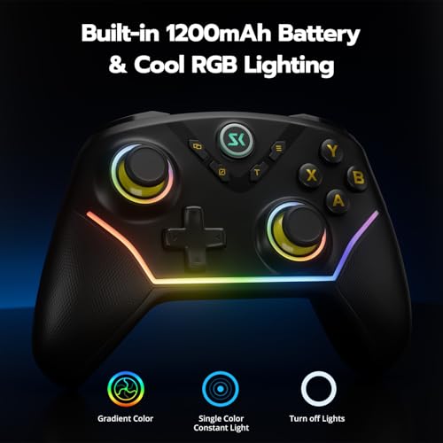 CHENGDAO Controlador Inalámbrico 2.4G para PC/Windows (10/11), Compatible con Switch/OLED/Lite/Android, Joysticks de Efecto Hall, Iluminación RGB, Batería Larga de 1200mAh - imagen 5