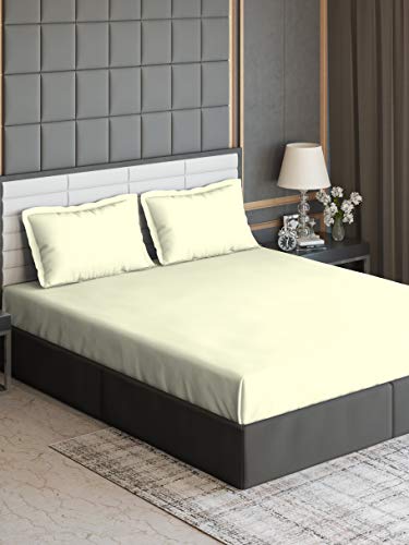 Image of DDECOR - Solids 600TC 100% Cotton Double Bedsheet with 2 Pillow Covers, King Size,