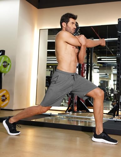 COOFANDY Men's 2 Pack 9 inch Gym Workout Shorts Lightweight Casual Active Running Shorts with Pockets4