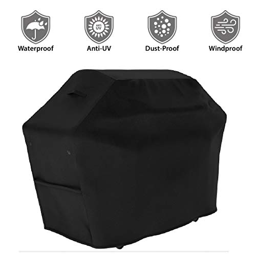 Tuyeho Grill Cover 65 X 30 X 46 Inch, 900D Heavy Duty Gas Bbq Cover W/Side Velcro, Waterproof & Weather Resistant For Your Weber, Char-Broil, Brinkmann, Holland, Jenn Air (Black) #TOP1