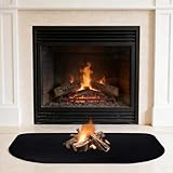 Tappetino Ignifugo per Camino, Tappeto Parascintille Camino Nero 80 x 50 cm con Custodia, Tappeto Resistente al Fuoco per Caminetti, Stufa a Legna, Grill, Interni ed Esterni