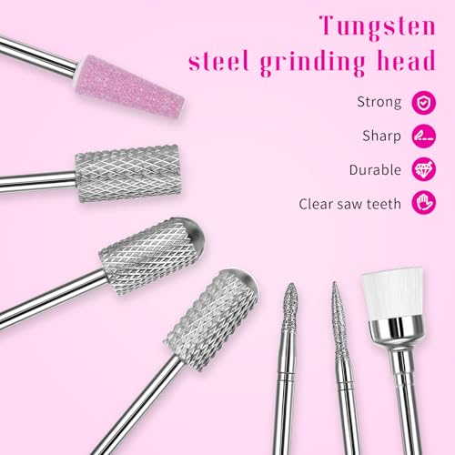 Set de 7 piezas de brocas para taladro de uñas JIEYAO miniatura 5