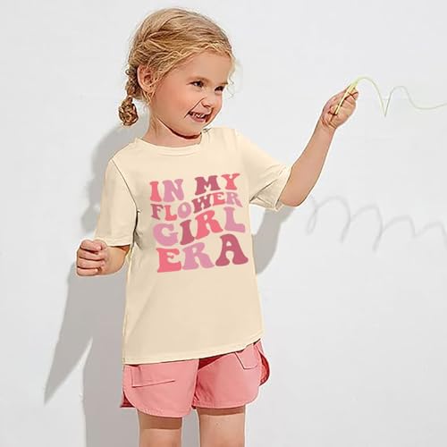 in My Flower Girl Era Shirt Toddler Girls Funny Letter Print Wedding Party T-Shirt Kids Bridal Party Tee Shirt Tops3