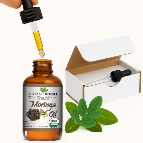 Organic Moringa Energy Oil 100% Pure Moringa Seed Oil from Rejuvenate Dull Skin – Great for Hair and Face, Botanical Anti-Aging Beauty – Great for Cuts, Rashes, Burns – Pure, Undiluted-