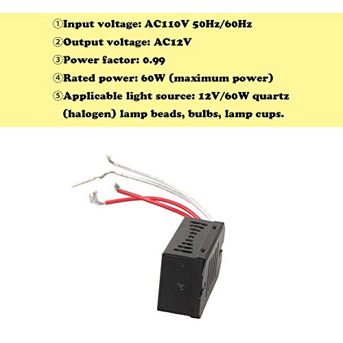 Koobook 2Pcs 110V To 12V 60W Electronic Transformer Power Supply Converter Adapter For Halogen Light #TOP1