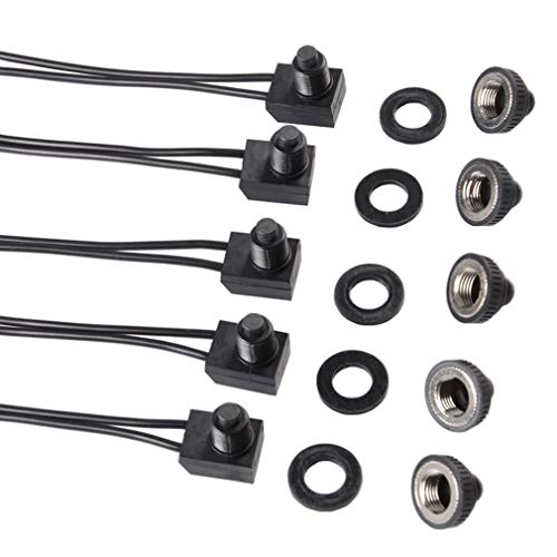 Quentacy LJZ-GAD464 5Pcs Push Button Switch 12V Wired Rv Waterproof On-Off Micro Light Toggle Switches thumb #1