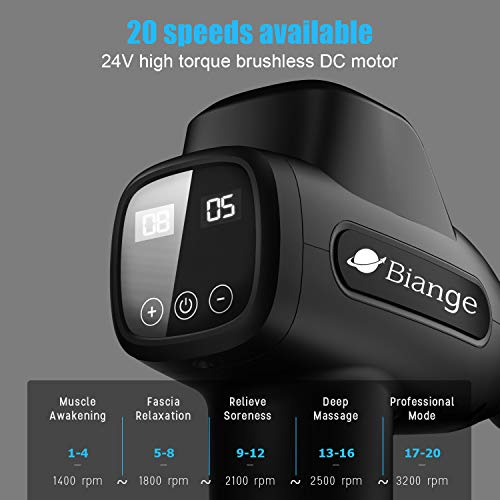 Biange Deep Tissue Massage Gun, Muscle Percussion Massager Gun for Athletes, Super Quiet 20 Speeds for Muscle Recovery Pain Relief - Thumbnail 2