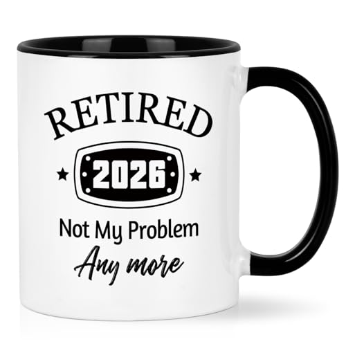Maustic Retirement Gift for Woman Men, Retirement Gifts for Men Women, Coworker, Friend, Teacher, Retired 2026 Not My Problem Anymore Retired Mug, 11 Oz
