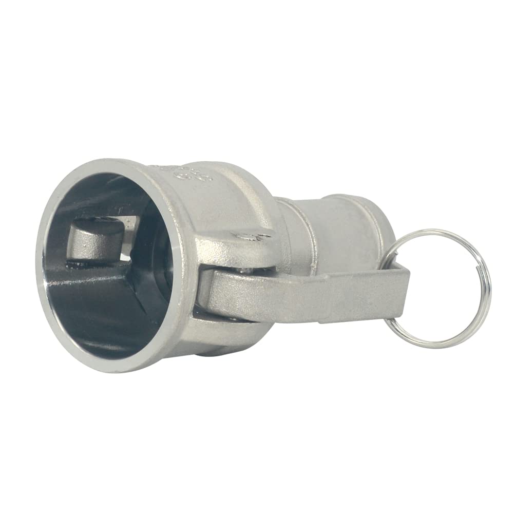 VARMHUS Adaptador de manguera Camlock hembra de acero inoxidable 316 de 1-1/4 pulgadas C