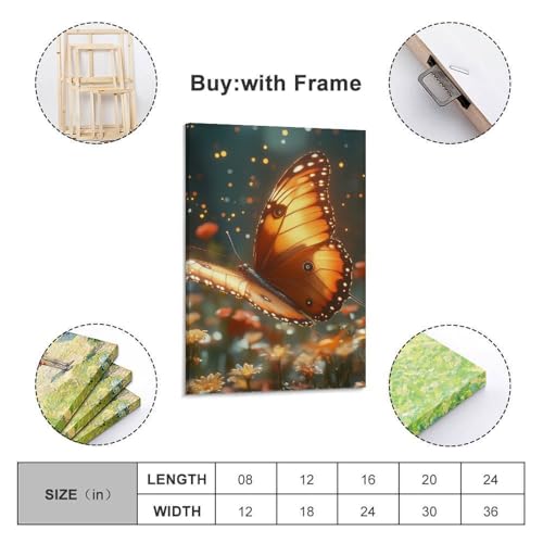 Impression sur toile papillon premium tableau déco couloir chic - 2