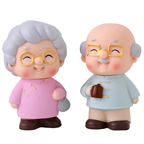 BESPORTBLE Miniatur Oma & Opa Figur – Harz-Statuen Als Deko Für Garten, Regal Oder Kuchen, 12,5x12x9 Cm